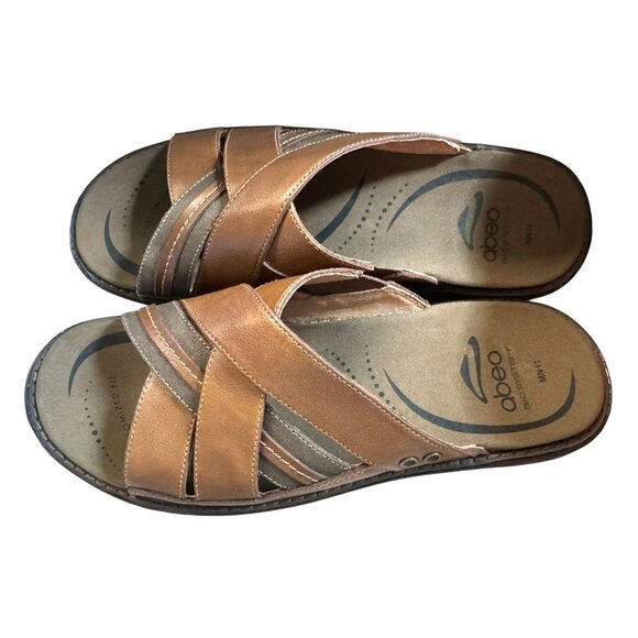 Abeo Bio-System Men\'s Brown Leather Slip-On Sz 11 Sandals With Arch Support main image 5
